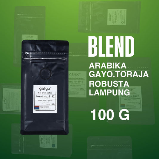 Kopi bubuk Galigo Blend Arabika Toraja-Gayo-Lampung 100g (Galigo Coffee)